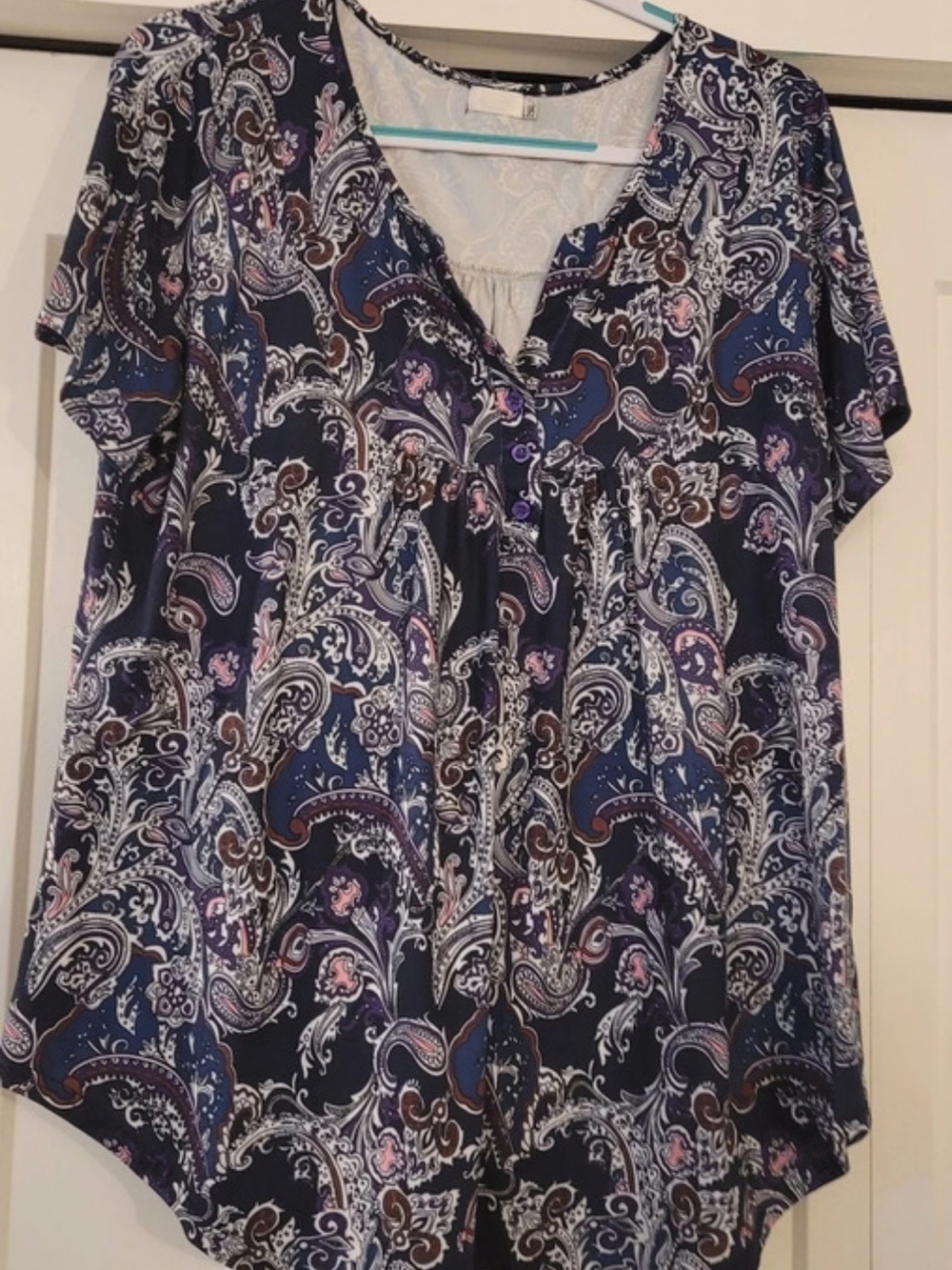 Paisley V-Neck Blouse